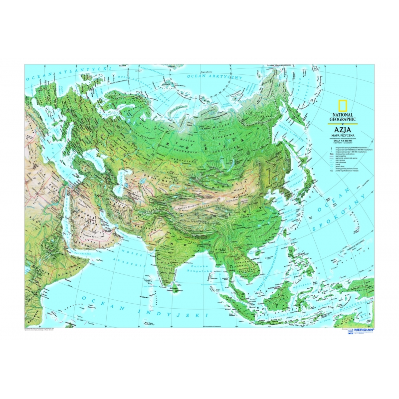 Azja - mapa fizyczna